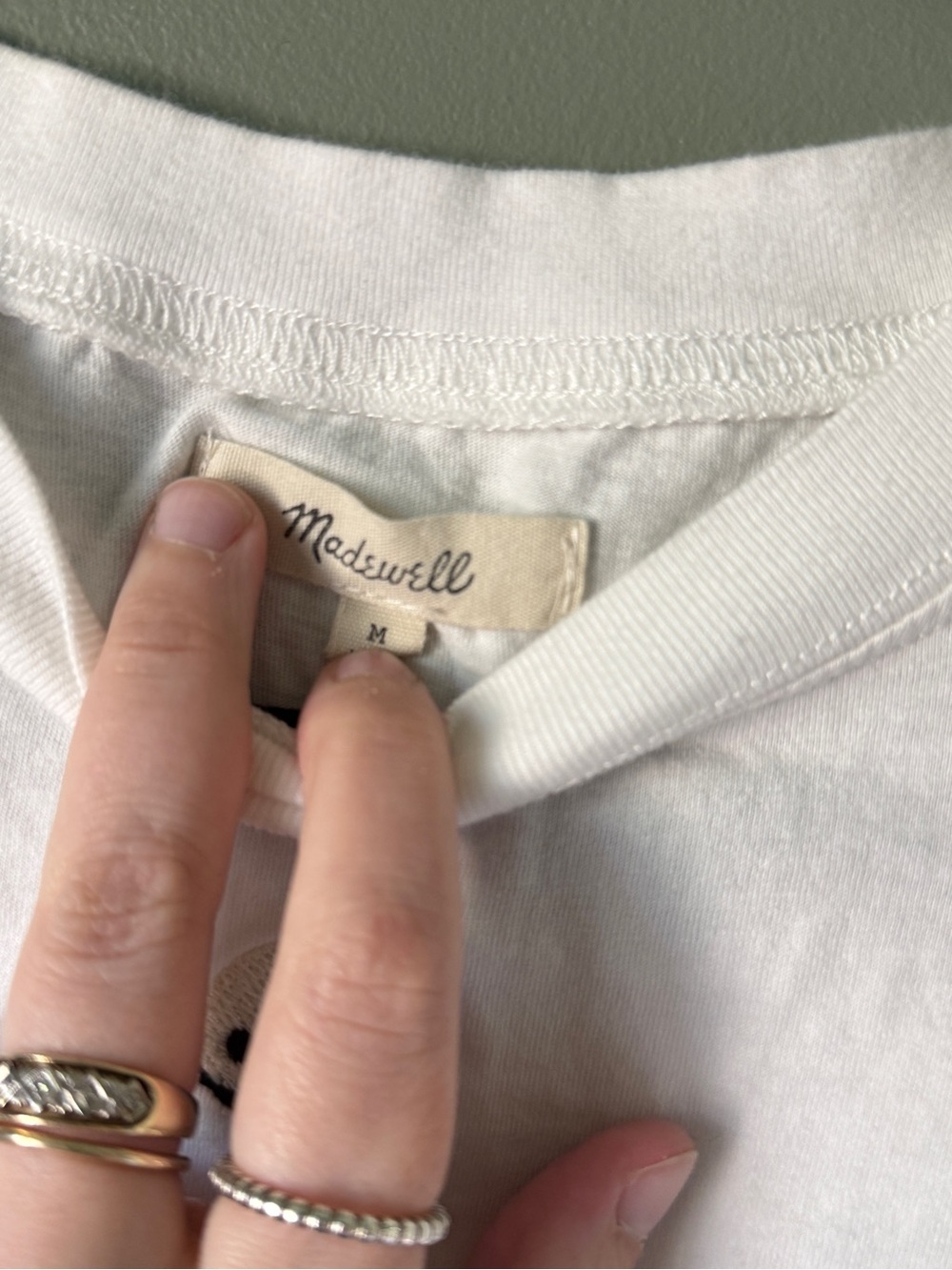 Madewell Embroidered Yin-Yang Easy Crop Short Sleeve Tee - Size M - Picture 3 of 9